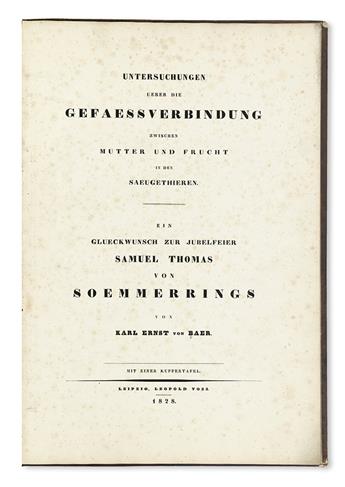 BAER, KARL ERNST VON. Untersuchungen ueber die Gefaessverbindung zwischen Mutter und Frucht in den Saeugethieren.  1828